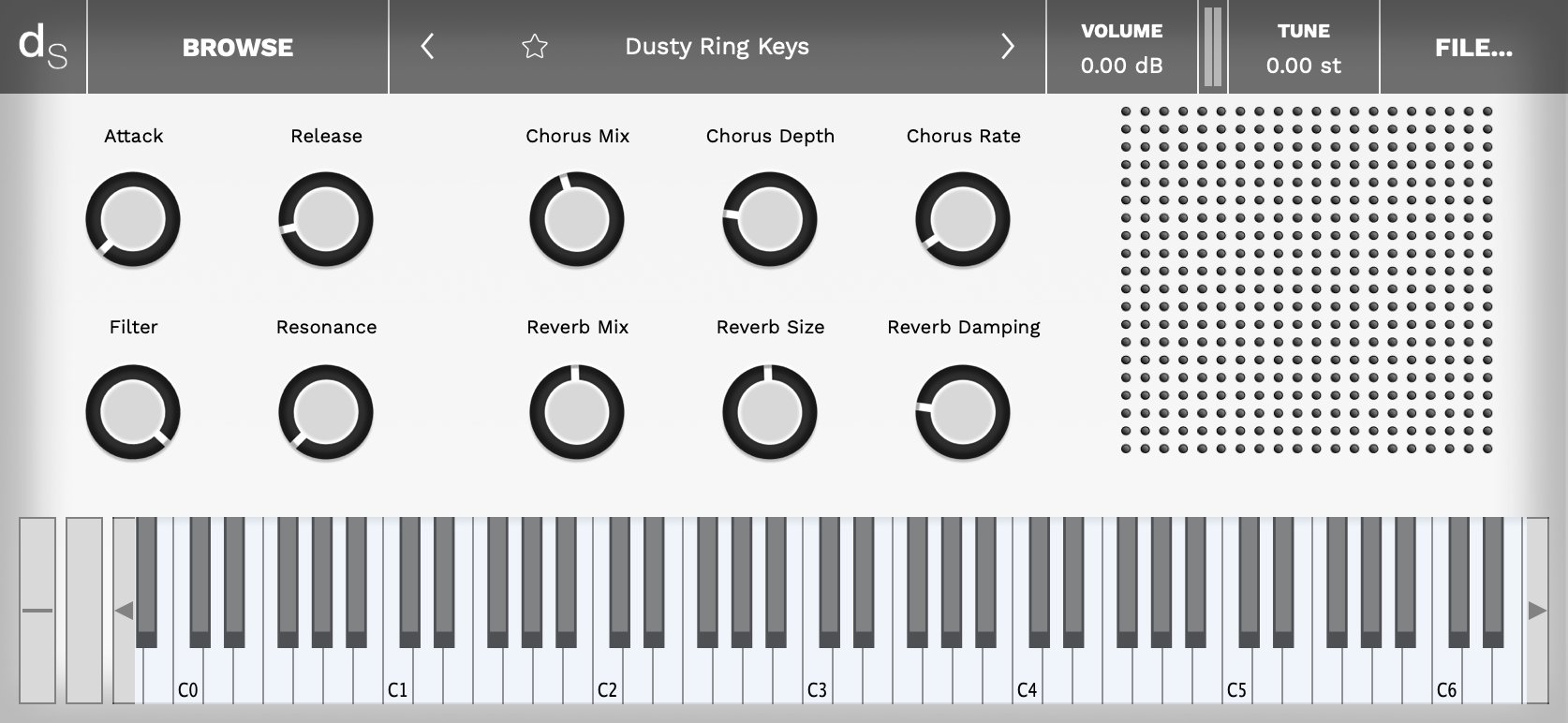 Dusty Rings Keys Decent Sampler Library Screenshot