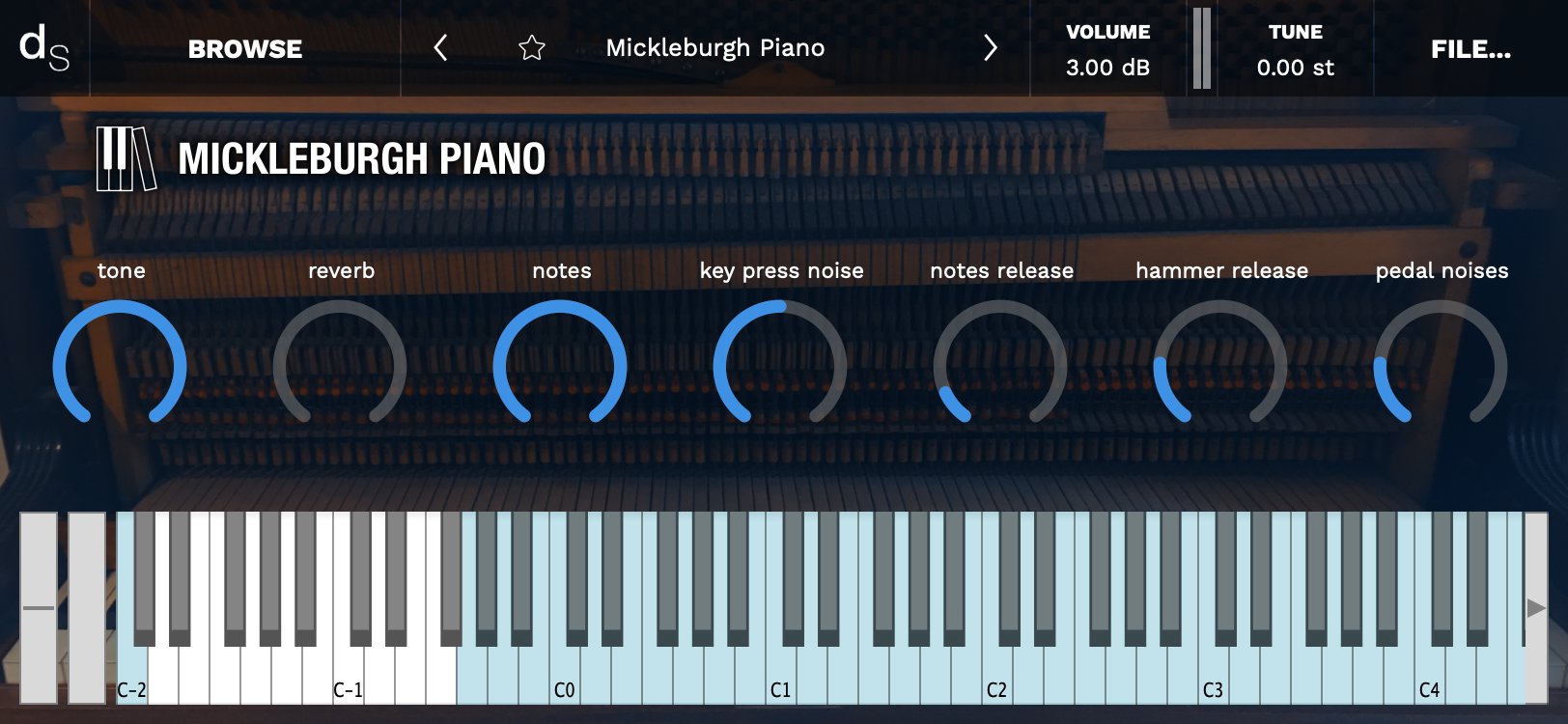 Mickleburgh Piano Decent Sampler Library Screenshot
