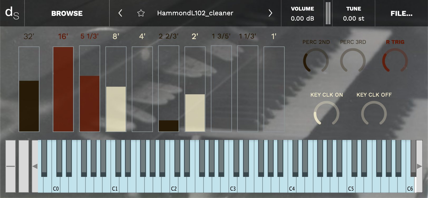 Hammond L102 Decent Sampler Library Screenshot